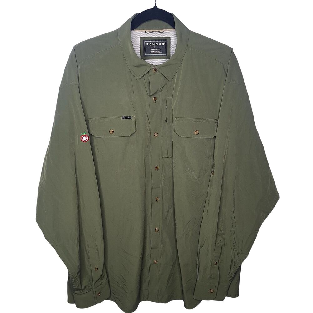 Poncho Backcountry Shirt XL Moss Green Tuff Thread Outdoor Fishing Regular Fit